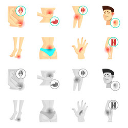 design of hospital and rendering sign set vector image