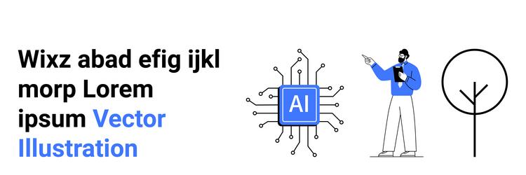 digital ai chip researcher with notebook vector image