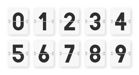 Flip Clock Numbers - Countdown Timer vector image