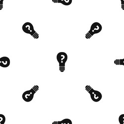 light bulb with question mark inside pattern vector image