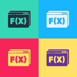 pop art function mathematical symbol icon isolated vector image