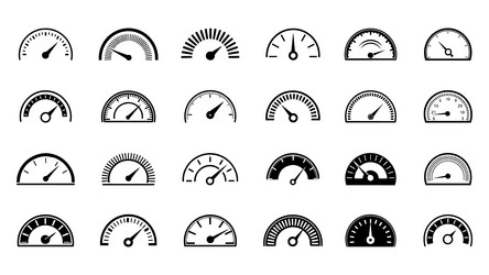speedometer tachometer icons speed indicator vector image