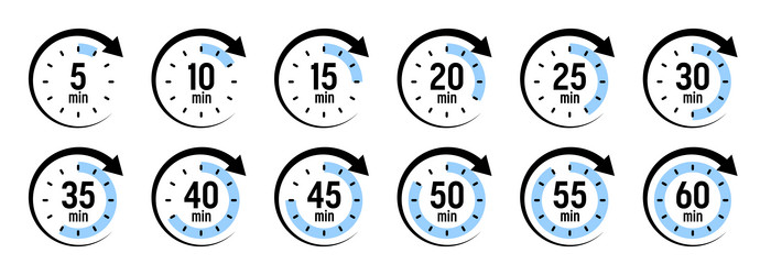 stopwatch icons with pointer arrow colorful vector image