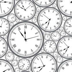 Watch Pattern - Seamless Clock Texture vector image