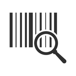 a barcode recognition icon featuring magnifying vector image