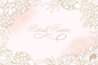 beautiful floral frame background with soft flower vector image