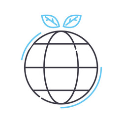 green world line icon outline symbol vector image