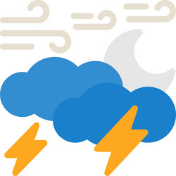 lightning flat style icon design vector image