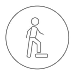 man doing step exercise line icon vector image