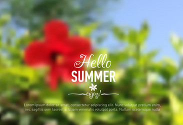 nature flower blurred background with design text vector image
