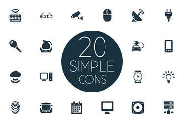 set of simple web icons vector image