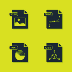 set tiff file document obj ppt and svg icon vector image