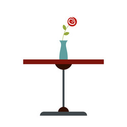 table with vase flat icon vector image