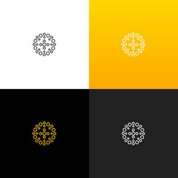 abstract circle with dots logo linear vector image