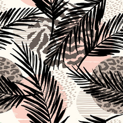 abstract seamless pattern with animal print vector image
