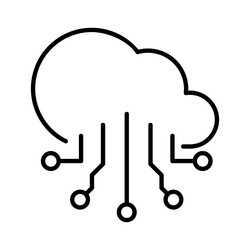cloud system automation outline icon vector image