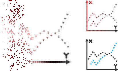 decomposed pixel halftone dotted functions plot vector image