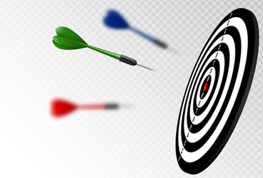 Green Dart Arrows on Target vector image