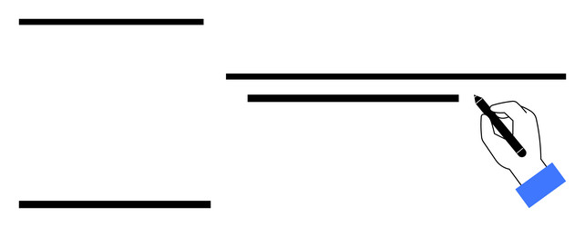 hand writing on horizontal lines representing vector image