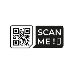 qr code scan label icon template vector image