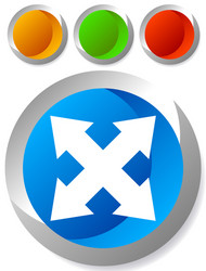 4-way arrow as expand resize adjustment alignment vector image