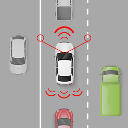 Advanced Driver-Assistance System (ADAS) vector image