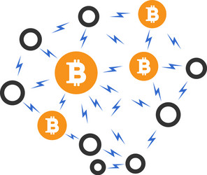 Bitcoin Lightning Network Icon vector image