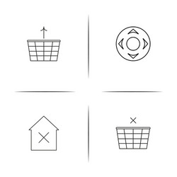 interface linear simple icon setoutline icons vector image
