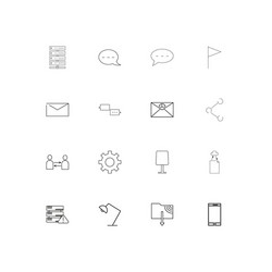 internet technologies simple linear icons set vector image