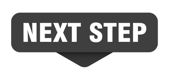 next step sticker sign on transparent vector image