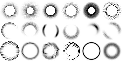 Retro Dot Circle Frames vector image