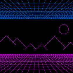 Retro Synthwave Neon Grid Background vector image