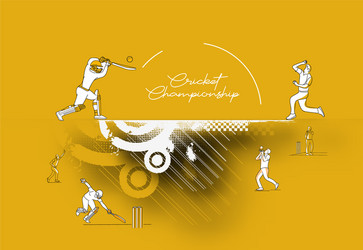 abstract colorful pattern with batsman and bowler vector image