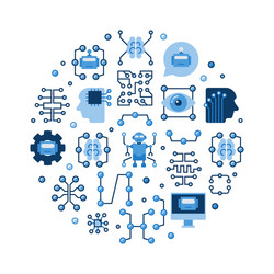 AI & Machine Learning Flat Icons vector image