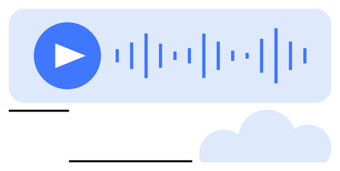 audio playback interface with sound wave vector image