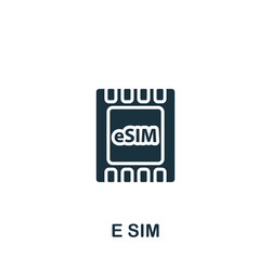 e sim icon monochrome simple for templates vector image