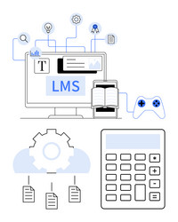 learning management system design with tools vector image