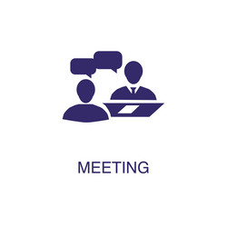 meeting element in flat simple style on white vector image