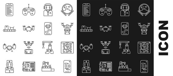 set line algorithm global technology social vector image