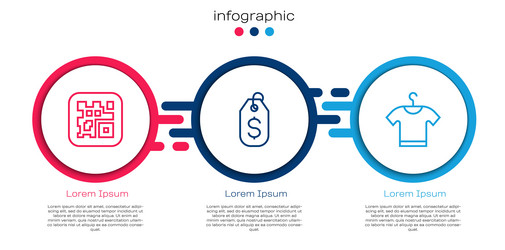 set line qr code price tag with dollar and t vector image