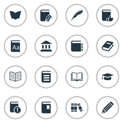 set of simple reading icons vector image