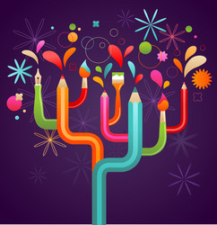 Abstract Tree Lines vector image