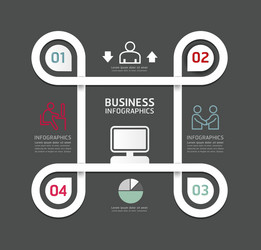 design circle line minimal style infographic templ vector image