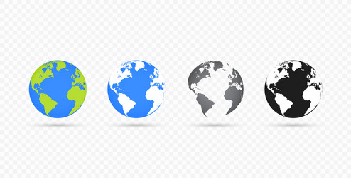 globes set collection on transparent background vector image