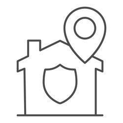 location pointer and building with protect emblem vector image