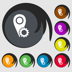 map pointer setting icon sign symbols on eight vector image