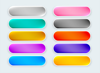 set of blank gradient web button icon design vector image