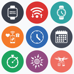 smart watch mechanical clock time and timer vector image