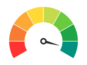 speedometer meter with arrow for dashboard vector image