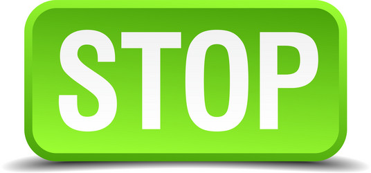 stop green 3d realistic square isolated button vector image